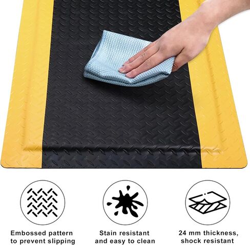 Anti Fatigue Mats Industrial 3 x 5 Ft, 15/16'' Thick Ergonomic Standing Floor Mat Heavy Duty Commercial Diamond Plate Vinyl Non Slip Safety Ergonomic Standing Garage Mat in Kuwait