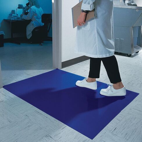 سجادات Wearwell Clean Room المبتذلة، سجادات أرضية لاصقة مقاس 91.44 سم × 114.3 سم، يمكن التخلص منها، سجادات أرضية لزجة مقاس 91.44 سم × 114.3 سم، قائمة على مادة لاصقة، تسحب الأوساخ والغبار والحطام من الأحذية للمختبر، والمستشفى، والبناء والمزيد، أزرق - إجمال in Kuwait