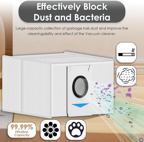 (20 حزمة) قطع غيار T20 Omni لـ ECOVACS DEEBOT T20 Omni/ T20e Omni/ T20 Max/ T20 Pro Robot Vacuum، 1 فرشاة دوارة، 6 فرش جانبية، 4 أكياس غبار، 3 مرشحات HEPA، 6 منصات ممسحة، مجموعة الملحقات in Kuwait