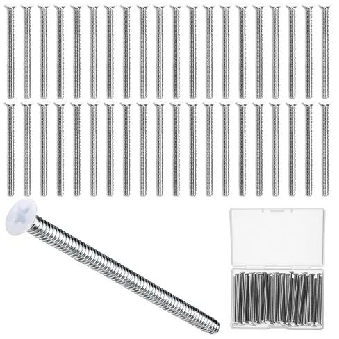 40Pcs Extra Long Outlet Screws, 6-32 x 2 Inch Flat Phillips Machine Screw Stainless Steel Electrical Outlet Extender Screws for Fix Wonky and Sunken Outlets in Saudi Arabia