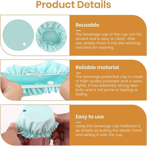 24 Pcs Drink Cover Scrunchies, Reusable Elastic Cup Lids for Women’s Drink Protection, Multicolor Night Drink Covers with Straw Holes for Party, Nightclub, Bar, Home, Outdoor, Travel Use (8 color) in Saudi Arabia