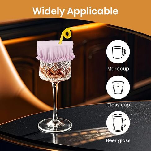 24 Pcs Drink Cover Scrunchies, Reusable Elastic Cup Lids for Women’s Drink Protection, Multicolor Night Drink Covers with Straw Holes for Party, Nightclub, Bar, Home, Outdoor, Travel Use (8 color) in Saudi Arabia