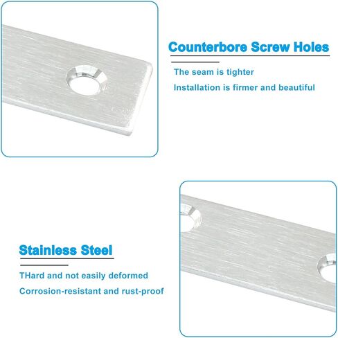 Bonsicoky 4 Pack L Shape Flat Bracket, 4.7" x 4.7" Stainless Steel Flat Corner Brackets, Corner Braces, Joining Plate, Repair Plate for Wood Furniture, Cabinet, Windows, Desks - Silver in Kuwait