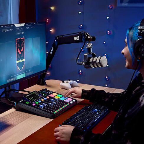 مجموعة ذراع ميكروفون البث الديناميكي Rode PodMic مع ذراع StreamEye BOOMARM1 من الألومنيوم مقاس 27 بوصة وكابل XLR متوازن بطول 10 أقدام - قلبي، مرشح بوب داخلي، بدون طاقة فانتوم in Kuwait