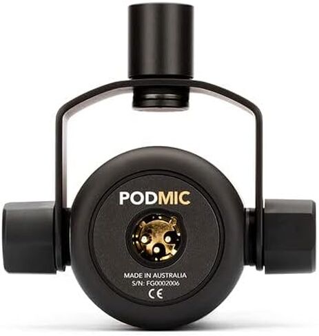 مجموعة ذراع ميكروفون البث الديناميكي Rode PodMic مع ذراع StreamEye BOOMARM1 من الألومنيوم مقاس 27 بوصة وكابل XLR متوازن بطول 10 أقدام - قلبي، مرشح بوب داخلي، بدون طاقة فانتوم in Kuwait