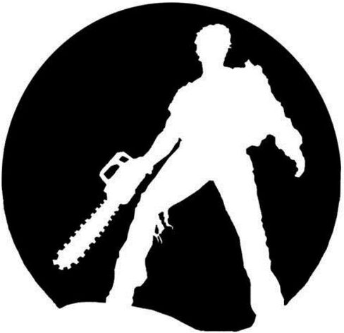ملصق فني لصورة ظلية من Evil Dead Ash Moon مقاس 5.5 بوصة لجيش الظلام العريض مخصص مقطوع بالقالب - لون أسود in Kuwait