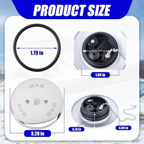 0540DPG99A غطاء خزان الوقود البحري لبيركو 1-1/2 بوصة حشو سطح الغاز بفتحات تهوية، يتضمن مفتاح ربط وحلقة دائرية وسلسلة in Kuwait