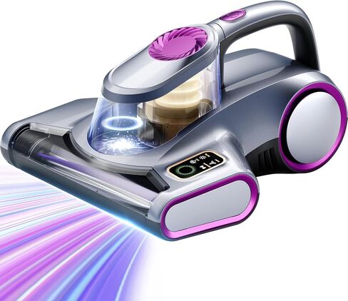ezly Mattress Vacuum Cleaner with 18KPa Strong Suction, Mattress Cleaner for Bed, Sofa & Couch, HEPA Filter, UV-C Light, 48,000 RPM Deep Tapping, 140°F Heat Drying, Corded in Kuwait
