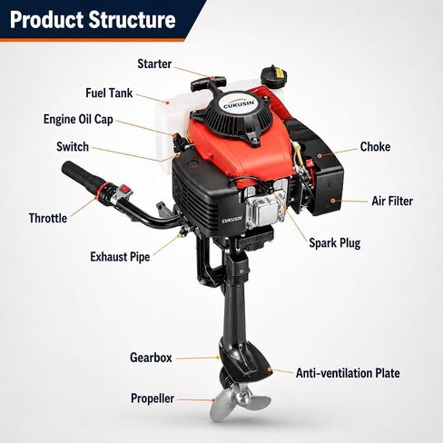 محرك القارب الخارجي 4 السكتة الدماغية 4HP 60cc لقوارب الصيد ، المروحة المائية ، اليخوت ، قوارب المياه ، سكوتر المياه ، محرك القارب الصيد in Kuwait
