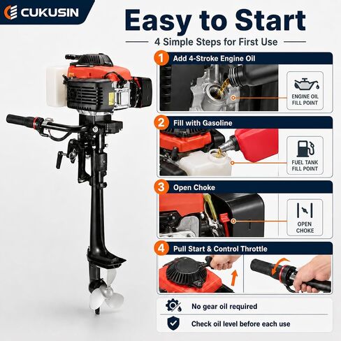 محرك القارب الخارجي 4 السكتة الدماغية 4HP 60cc لقوارب الصيد ، المروحة المائية ، اليخوت ، قوارب المياه ، سكوتر المياه ، محرك القارب الصيد in Kuwait