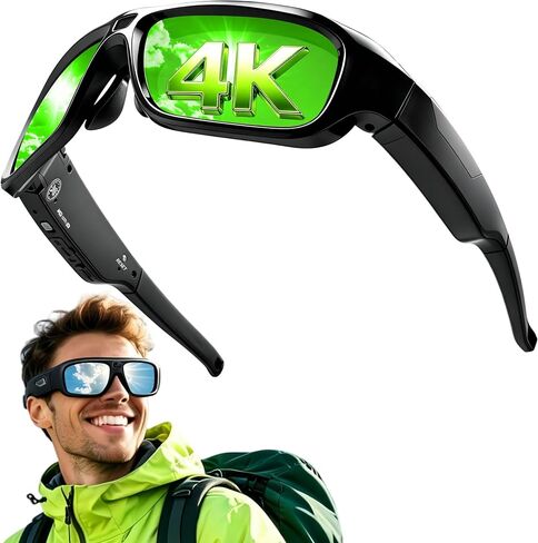 نظارات الكاميرا 4K، 2026 النظارات الذكية المحسنة للرجال والنساء، كاميرا النظارات الشمسية الذكية مع حماية من الأشعة فوق البنفسجية 400، نظارات فيديو للرياضات الخارجية وركوب الدراجات النارية والمشي لمسافات طويلة وركوب التسلق والقيادة in Kuwait