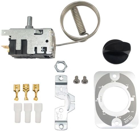 ثلاجات Danfoss 077B7274 ترموستات التحكم التلقائي في إزالة الجليد 077B6039 قطع بارد 40.1 فهرنهايت قطع بارد 13.1 فهرنهايت قطع دافئ 40.1 فهرنهايت قطع دافئ 24.8 فهرنهايت طول الأنبوب الشعري 47.2 بوصة B6 CT-35-D in Kuwait
