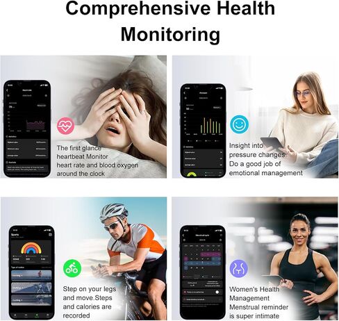 حلقة ذكية لتتبع اللياقة البدنية للنساء والرجال، مراقبة النوم/الخطوات/أكسجين الدم/معدل ضربات القلب، حلقة نوم بطارية طويلة الأمد، بدون رسوم اشتراك، متوافقة مع Android وiPhome (وردي غير لامع، 6) in Kuwait