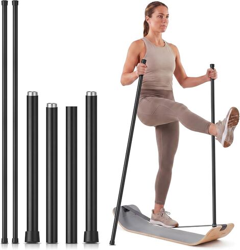 Outus 2 مجموعة Slackboard التدريب الوقوف القطب 60 بوصة الصلب قابل للتعديل مع نهايات عدم الانزلاق متعددة الوظائف التوازن مساعدة الملحقات لليوجا الرياضة اللياقة البدنية التدريبات التوازن المرونة في المنزل in Kuwait