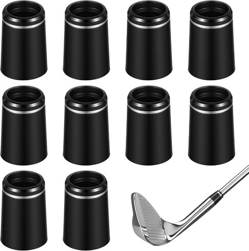 10PCS Golf Ferrules, Golfing Iron Ferrule Size .370 Black | Golf Club Ferrules Custom Black Iron Golfing Ferrule with Single Silver Ring for All Shaft in Kuwait
