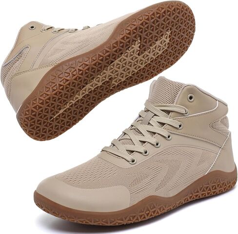 ziitop Wrestling Shoes Boxing Shoes for Men Wide Toe Box Zero Drop | Mesh upper lace up fit padded collar flat rubber outsole for mat practice and boxing drills in Saudi Arabia