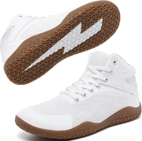 ziitop Wrestling Shoes Boxing Shoes for Men Wide Toe Box Zero Drop | Mesh upper lace up fit padded collar flat rubber outsole for mat practice and boxing drills in Kuwait