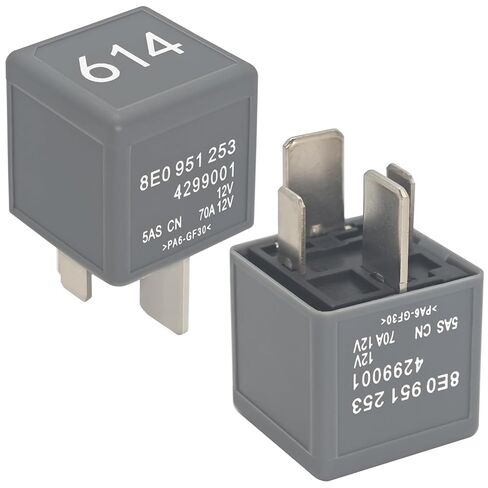 مرحل السيارات 614 8E0951253 2-Pack - 12V 70A 4-Pin - متوافق مع Audi A4 A6 A8 Q7، Volkswagen، Porsche 911 - يستبدل 8E0951253 - يعمل على إصلاح مشكلات مضخة الوقود ومروحة التبريد in Kuwait