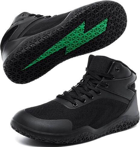 ziitop Wrestling Shoes Boxing Shoes for Men Wide Toe Box Zero Drop | Mesh upper lace up fit padded collar flat rubber outsole for mat practice and boxing drills in Kuwait