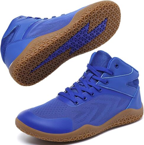 ziitop Wrestling Shoes Boxing Shoes for Men Wide Toe Box Zero Drop | Mesh upper lace up fit padded collar flat rubber outsole for mat practice and boxing drills in Kuwait