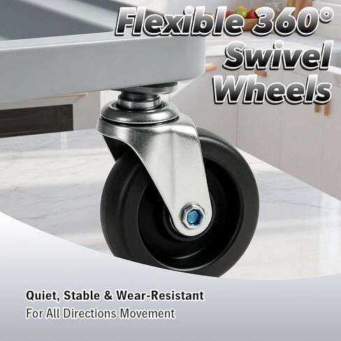 Heavy-Duty Dolly for Dish Rack and Glass Rack, 330 lbs Load Capacity, 31" Foldable Handle, 360° Rotatable Silent Rubber Wheels, Warewashing Rack Dolly for Kitchen and Restaurants in Kuwait