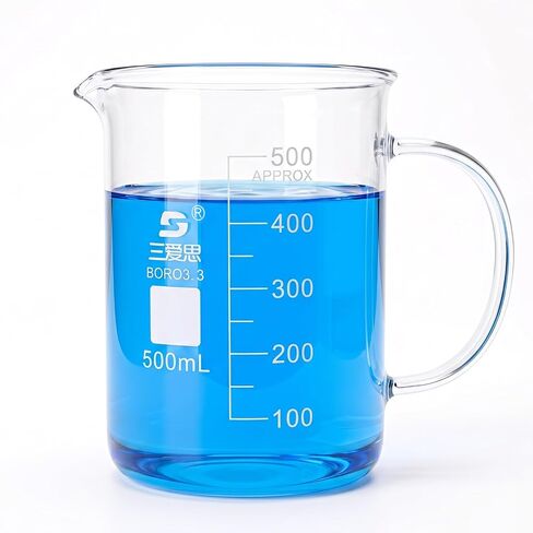 كوب قياس زجاجي TISMART بورو 3.3-250/500/1000 مل (4 قطع 250 مل) | مقاومة للتآكل، مضادة للأكسدة، حرارة للمختبر، التدريس، الحرف اليدوية، الطبخ، DIY، السائل، مختبر العلوم in Kuwait