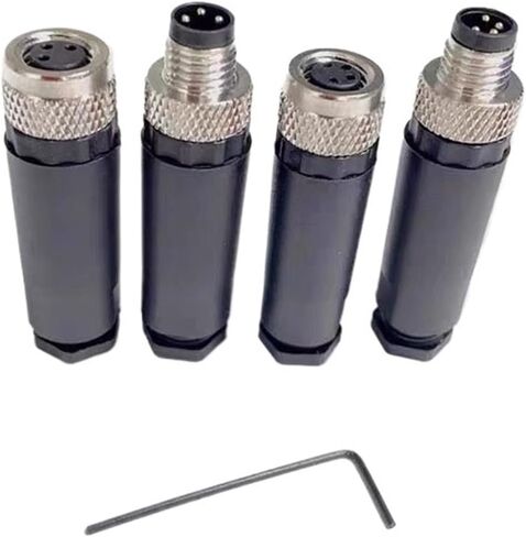 1PCS M8 3pin 4pin 5pin Sensor Connector Waterproof Male&Female Plug Screw Threaded Coupling 3 4 5Pin(4PlN-Elbow Female) in Kuwait