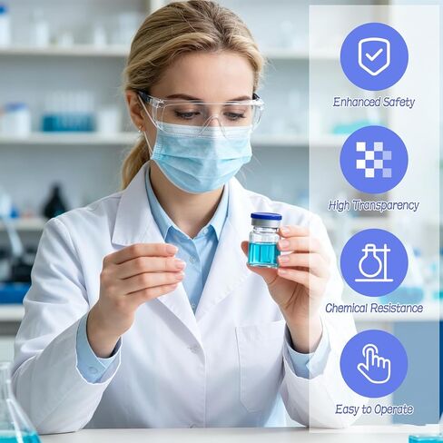 50 Pcs 3ml Sealed Sterile Vials with Self Healing Injection Port, Empty Vials with Plastic-Aluminum Flip Caps, Glass Empty Vials for Injection, Liquid Sample Storage Vial with Caps in Kuwait