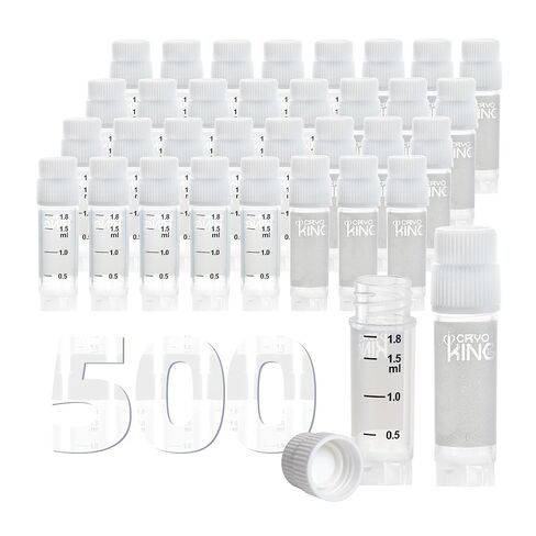 2ml PP Cryovial Tubes, Freezing Storage Sample Tubes with External Thread, Laboratory Cryogenic Vials Autoclavable, Sterilisation, RNase and DNase Free Cryotubes, Green Cap, Bag of 25 in Kuwait