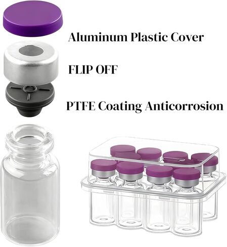 30 Pcs 2ml Empty Glass Vials with Sealed Caps & Labels, Multi-Purpose Bottles for Essential Oils, Perfumes, Spice Making, Craft Storage (Purple, 2ML) in Kuwait