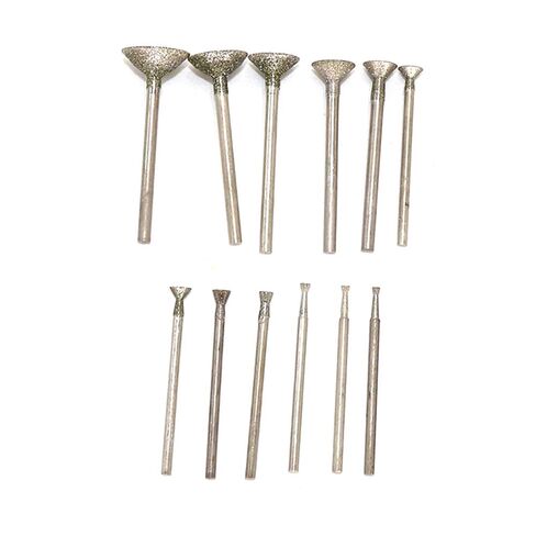 12 Pack Rounding Diamond Burrs with Bowl Shaped Tips Stone Carving Grinding Bit Set for Mini Cordless Rotary Tool Mini Power Rotary Tool Kit Wood Carving Round Dome Shapes Lapidary Seed Beads in Kuwait