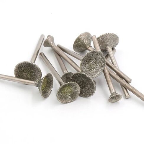 12 Pack Rounding Diamond Burrs with Bowl Shaped Tips Stone Carving Grinding Bit Set for Mini Cordless Rotary Tool Mini Power Rotary Tool Kit Wood Carving Round Dome Shapes Lapidary Seed Beads in Kuwait
