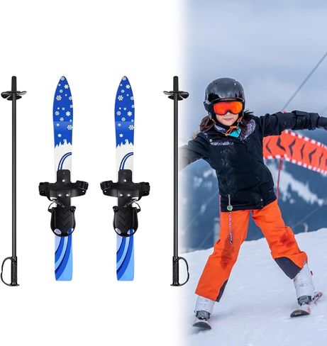 Ski Boards Snow Short Skis Ice Skate Children Snowblades with Ski Poles in Kuwait