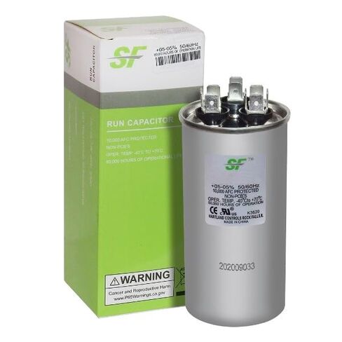 SFCAP45D5440R Capacitor; 45/5 MFD 370/440V CBB65D Dual Round Run SF Capacitor in Kuwait