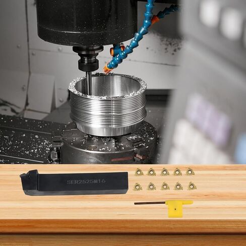 Ser2525m16 Indexable Threading Device Holder Set with 10pcs 16er Ag60 Carbide Inserts 25mm Shank Right Hand Lathe Bar Cnc Turning for Semi-finishing in Kuwait