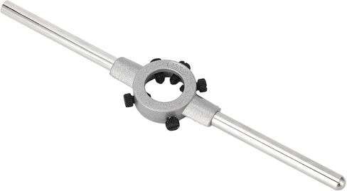 Fafeicy Round Die Wrench Round Threading Die Handle Alloy Steel Handle Wrench Holder Adjustable Opening with Non Slip Knurling for Manual Reamer Tap in Kuwait