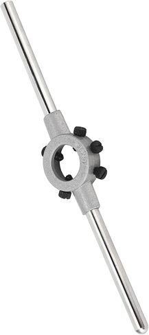 Fafeicy Round Die Wrench Round Threading Die Handle Alloy Steel Handle Wrench Holder Adjustable Opening with Non Slip Knurling for Manual Reamer Tap in Kuwait