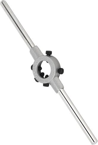 Fafeicy Round Die Wrench Round Threading Die Handle Alloy Steel Handle Wrench Holder Adjustable Opening with Non Slip Knurling for Manual Reamer Tap in Kuwait