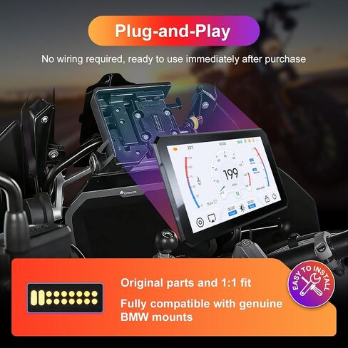 Wireless CarPlay for Motorcycle, 7 Inch Portable Waterproof Touchscreen with Apple Carplay and Android Auto, Bluetooth/Voice Control, Support Siri and Google Assistant in Saudi Arabia