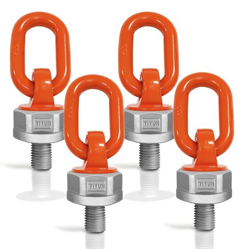 4 Pcs Swivel Eye Bolt Hoist Ring M10 X 19 Standard Load Capacity 1300 Lbs, Metric Thread Universal Heavy Duty Swivel Hoist Ring 360° Rotation Made of Alloy Steel, Tensile Strength > 1080MPa in Kuwait