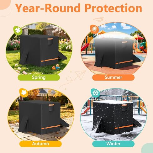 غطاء ملعب مقاوم للماء عالي التحمل لمجموعة لعب Woodland Climber II مع جدار منزلق وتسلق، حماية من جميع الأحوال الجوية لمجموعة اللعب في الهواء الطلق، غطاء ملعب خارجي 47 بوصة عمق × 77 بوصة عرض × 54 بوصة ارتفاع أسود in Kuwait