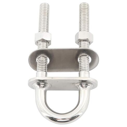 NovelBee 2-Pack 3/8" Stock Stainless Steel Stern Bow Eye U Bolt with Welding Plate,Washer and Hex Nuts (Overall Length:4-1/2") in Kuwait