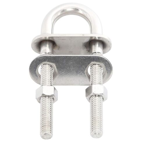 NovelBee 2-Pack 3/8" Stock Stainless Steel Stern Bow Eye U Bolt with Welding Plate,Washer and Hex Nuts (Overall Length:4-1/2") in Kuwait