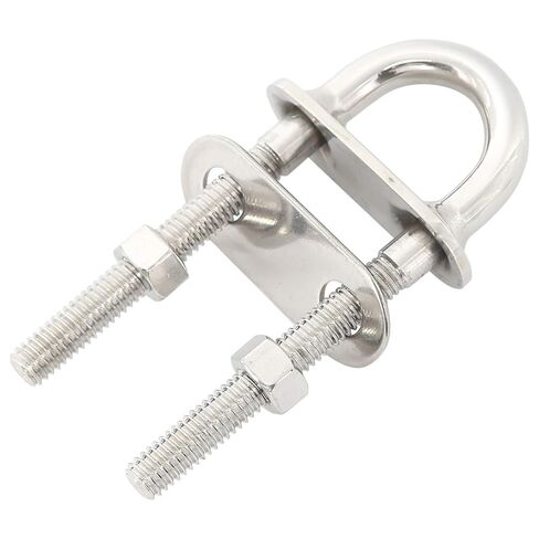 NovelBee 2-Pack 3/8" Stock Stainless Steel Stern Bow Eye U Bolt with Welding Plate,Washer and Hex Nuts (Overall Length:4-1/2") in Kuwait