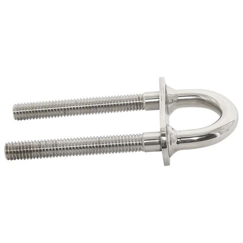 NovelBee 2-Pack 3/8" Stock Stainless Steel Stern Bow Eye U Bolt with Welding Plate,Washer and Hex Nuts (Overall Length:4-1/2") in Kuwait