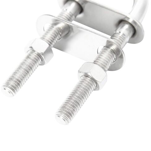 NovelBee 2-Pack 3/8" Stock Stainless Steel Stern Bow Eye U Bolt with Welding Plate,Washer and Hex Nuts (Overall Length:4-1/2") in Kuwait