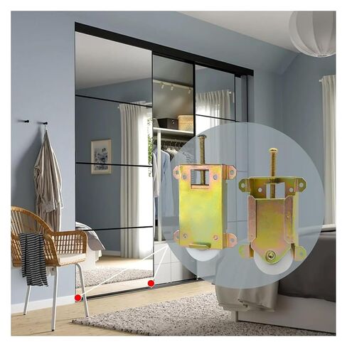 2pcs Sliding Mirror Closet Door Rollers Replacement Hardware Contractors Wardrobe Door Concaved Ball Bearing Wheel in Kuwait