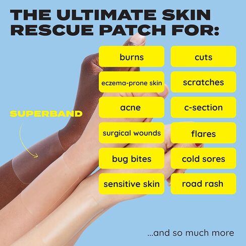 SUPERBAND Hydrocolloid Duo Bundle: 3-Pack Cut-to-Size (Custom Shape) & 10-Pack On-The-Go (Pre-Cut) – Waterproof First Aid for Blisters, Abrasions, & Sports Recovery in Kuwait