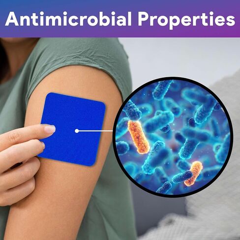Blue Foam Dressings, 4"x4" - 10 Absorbent Foam Dressings with Antimicrobial Ingredients - Good for Moderate to Heavy Exudate Wounds - Works for Ulcers, Burns, Post-Op, Lacerations, Abrasions, and More in Kuwait