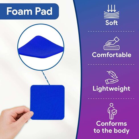 Blue Foam Dressings, 4"x4" - 10 Absorbent Foam Dressings with Antimicrobial Ingredients - Good for Moderate to Heavy Exudate Wounds - Works for Ulcers, Burns, Post-Op, Lacerations, Abrasions, and More in Kuwait